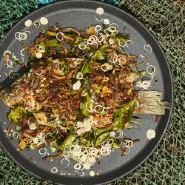 Crisp fish in sweet-and-sour tamarind sauce