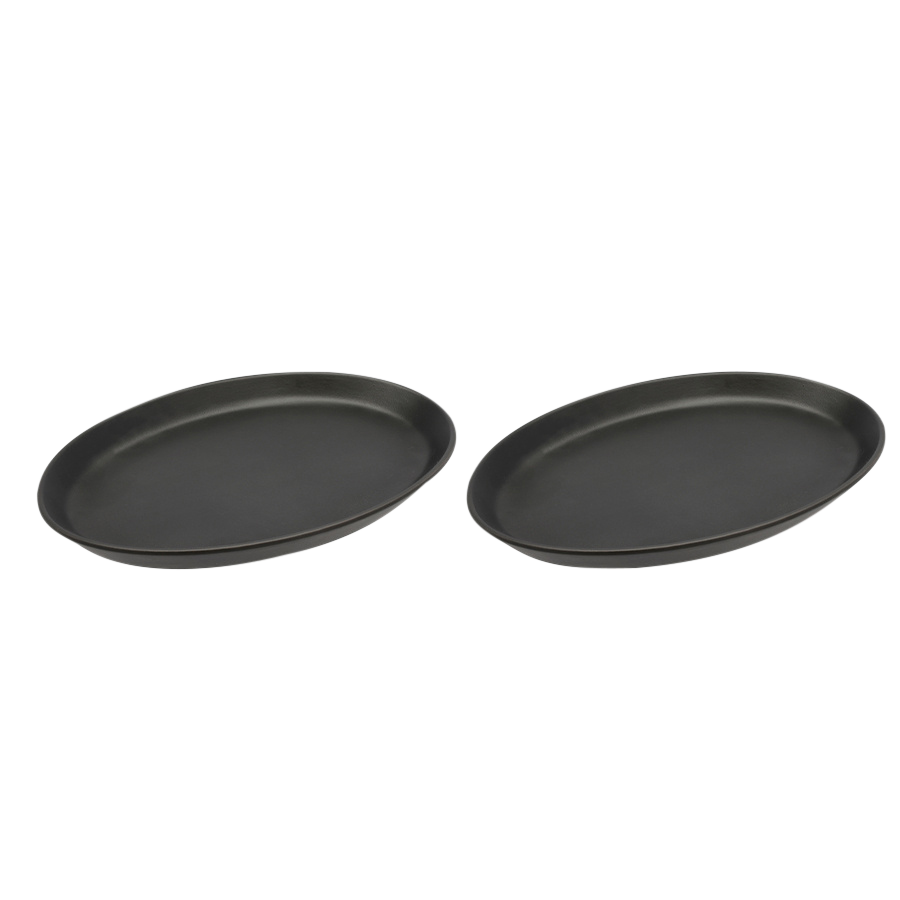 Steak plate Forno - 2 stylish steak plates in black-enamelled stoneware  which lends it a cast-iron look.